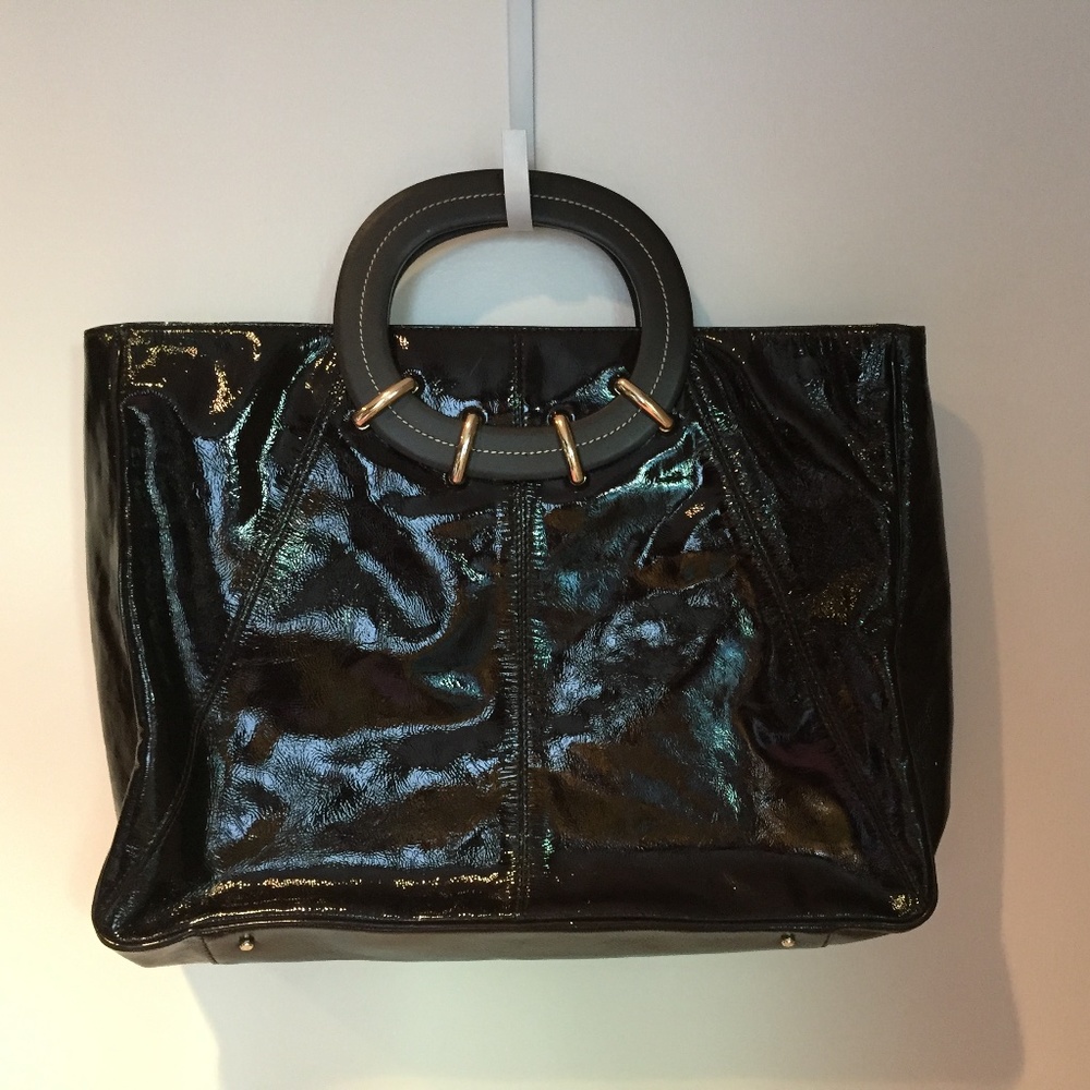 Kate Spade patent leather tote with round leather handles